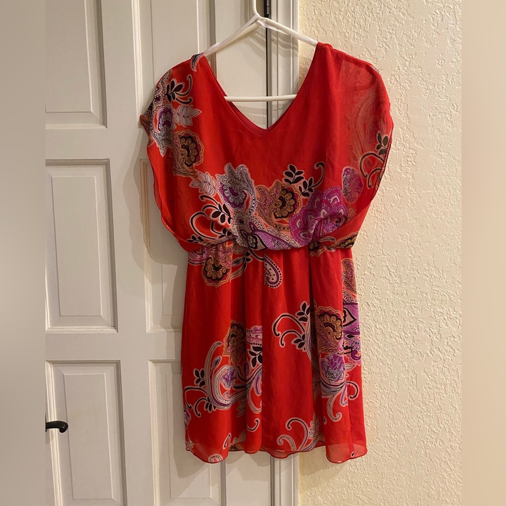 Red Floral Dress - Sweet Storm - Large